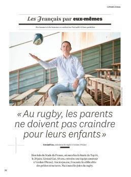 La croix l'Hebdo portrait de Géraud Gas, entraineur de rugby à Verdun